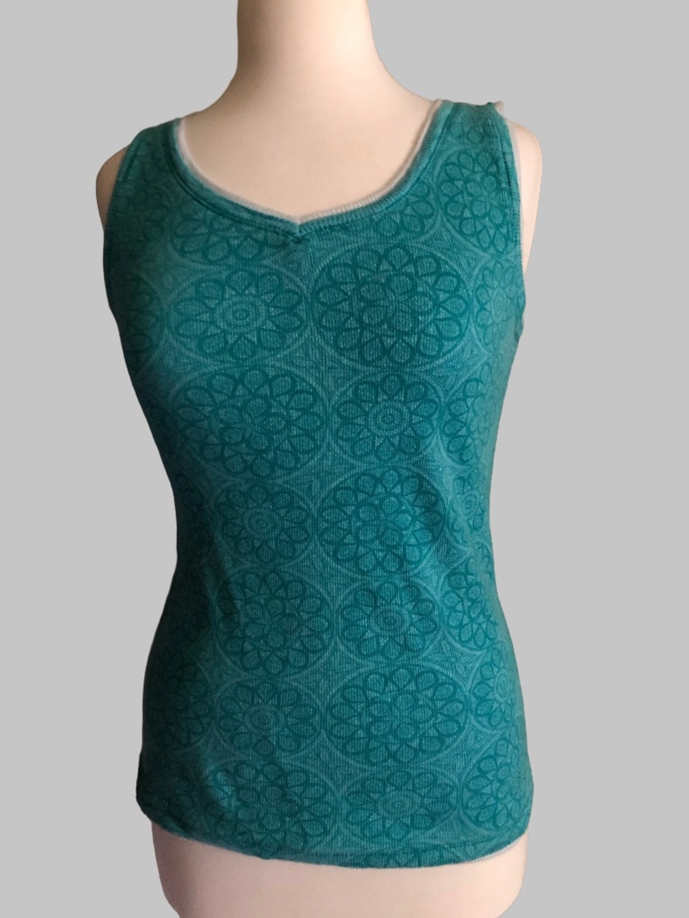 SB Active Green Geometric Pattern Workout Tank Size M